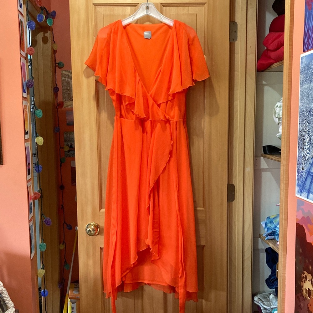 ASOS Bright Orange Asymmetrical Dress